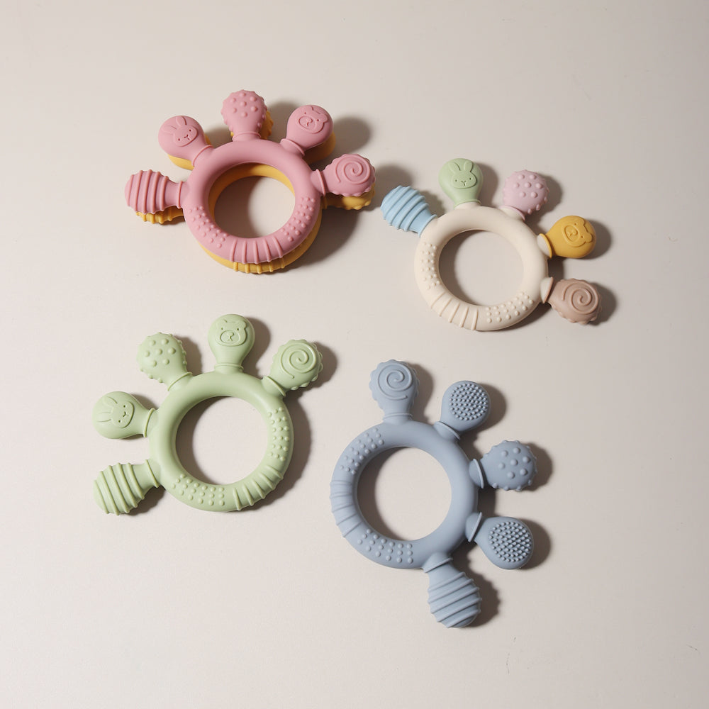 Silicone Teether 2024: Food Grade Teething Ring for Toddlers