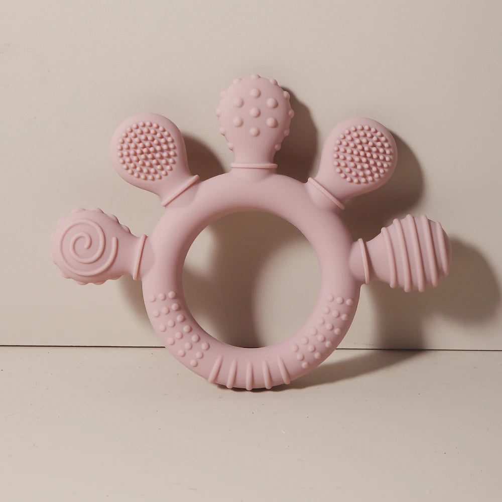 Silicone Teether 2024: Food Grade Teething Ring for Toddlers