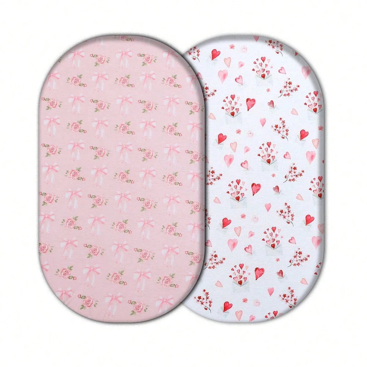 Elinfant 2PCS Changing Pad Cover,Baby Fitted Bassinet Bed Sheet,Fitted Crib Sheet Set,Toddler Bed Sheets Mattresses