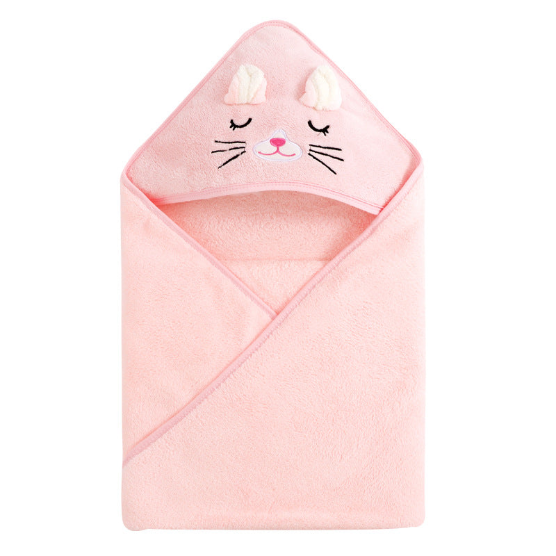 Blankets Swaddle - Cartoon Baby Bathrobe Hooded Towel