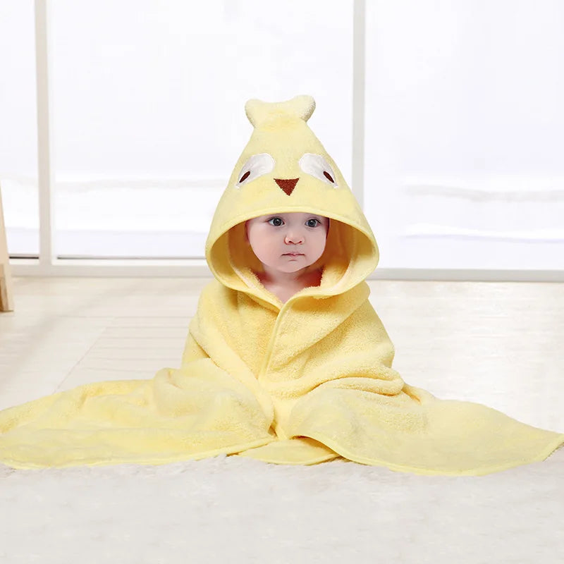 Blankets Swaddle - Cartoon Baby Bathrobe Hooded Towel