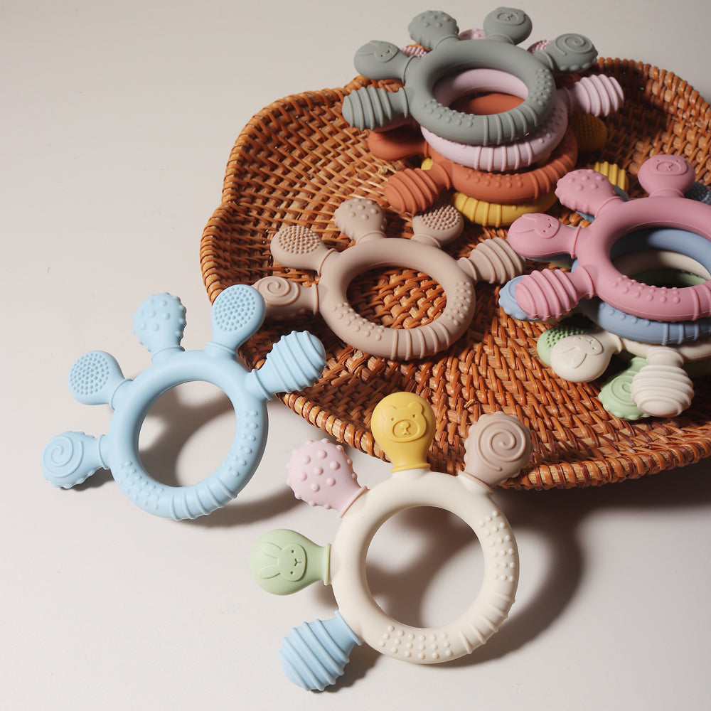 Silicone Teether 2024: Food Grade Teething Ring for Toddlers