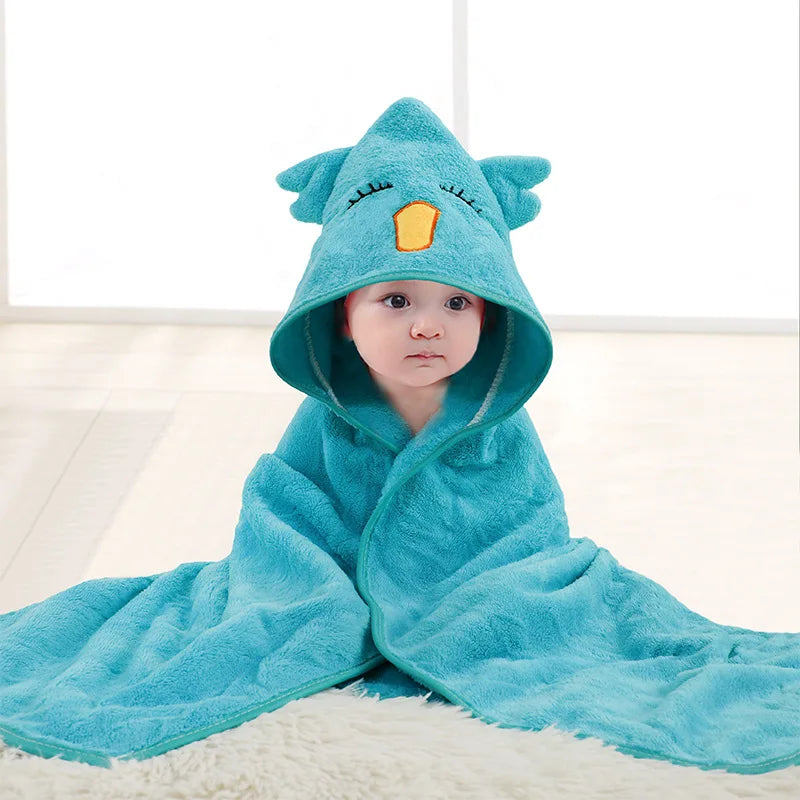 Blankets Swaddle - Cartoon Baby Bathrobe Hooded Towel