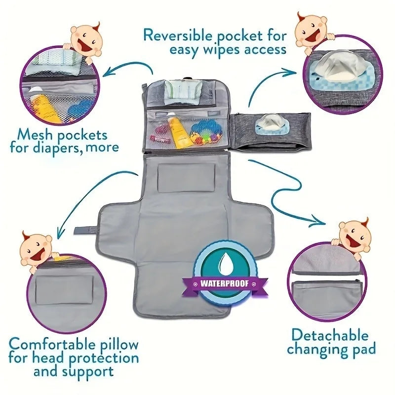 Portable Diaper Changing Pad - Waterproof Travel Mat