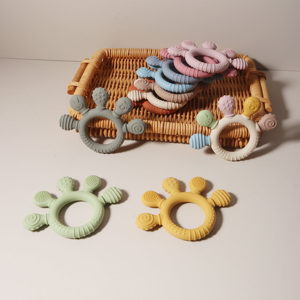 Silicone Teether 2024: Food Grade Teething Ring for Toddlers