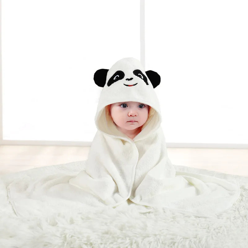 Blankets Swaddle - Cartoon Baby Bathrobe Hooded Towel
