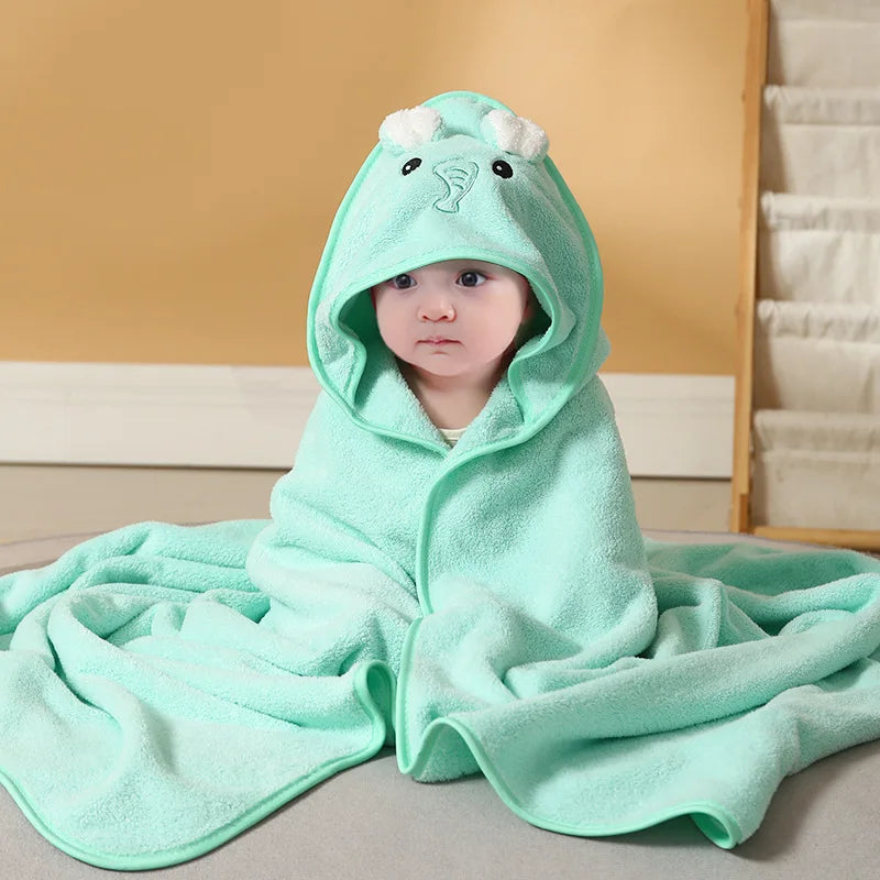Blankets Swaddle - Cartoon Baby Bathrobe Hooded Towel