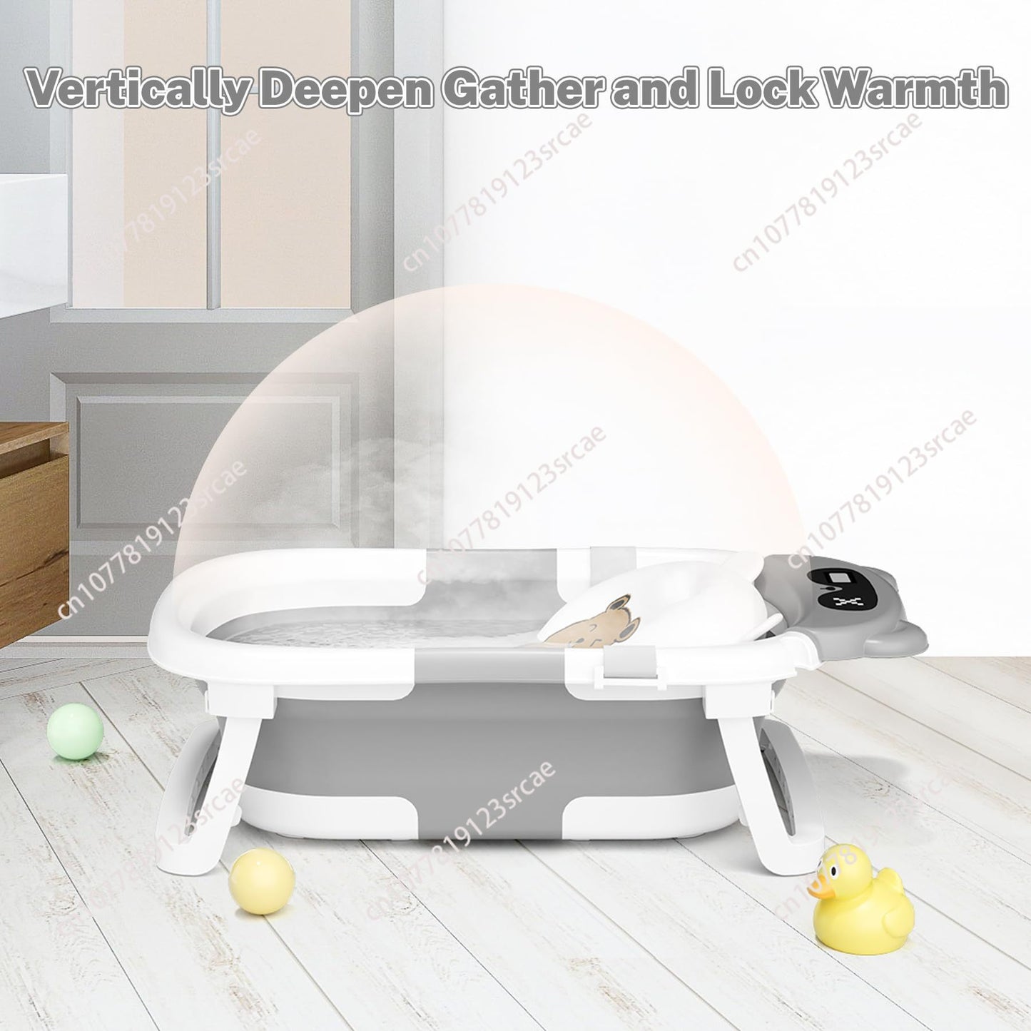 Foldable Baby Bath Basin with Temp Sensor