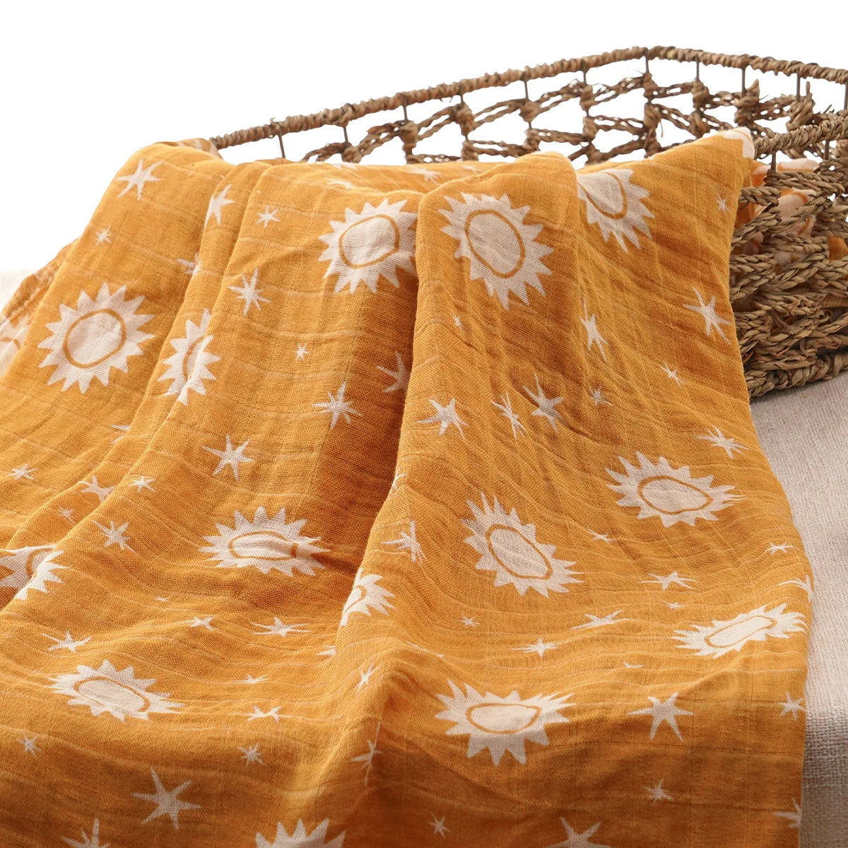 Newborn Swaddle: Bamboo Cotton Baby Blanket 120x120cm Muslin Wrap