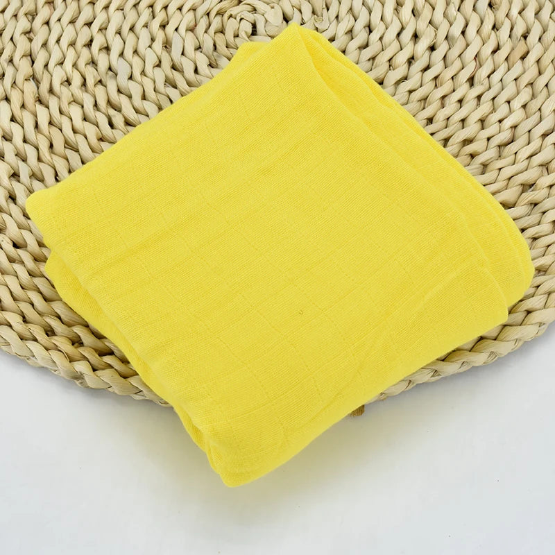 Newborn Swaddle: Bamboo Cotton Baby Blanket 120x120cm Muslin Wrap