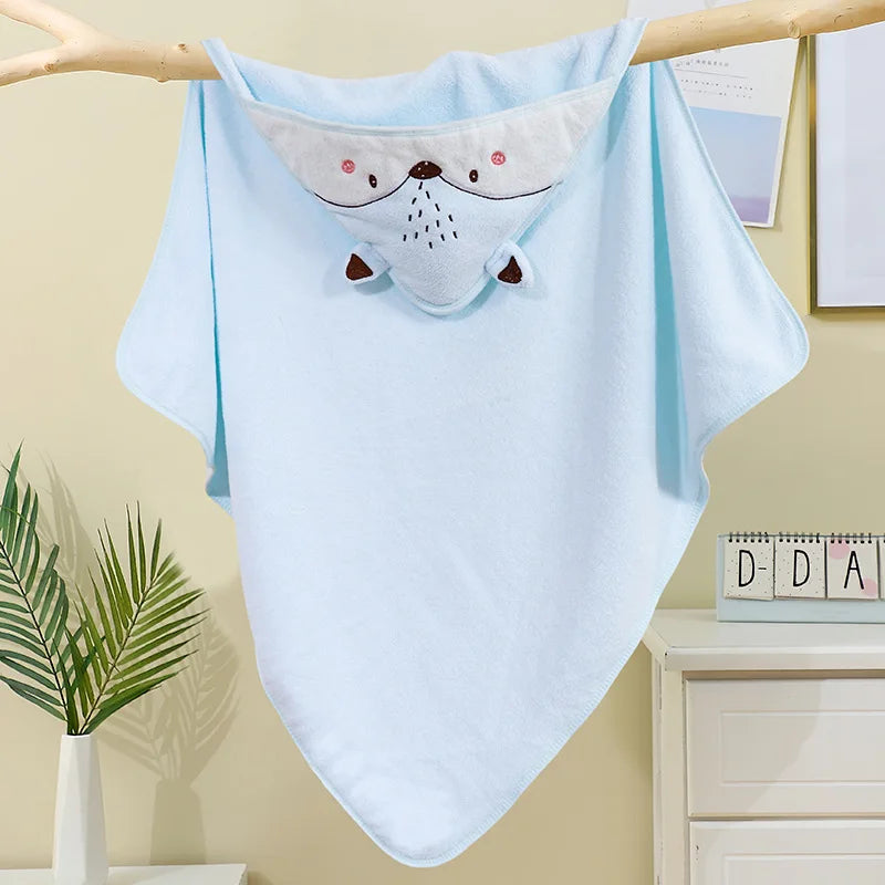 Blankets Swaddle - Cartoon Baby Bathrobe Hooded Towel