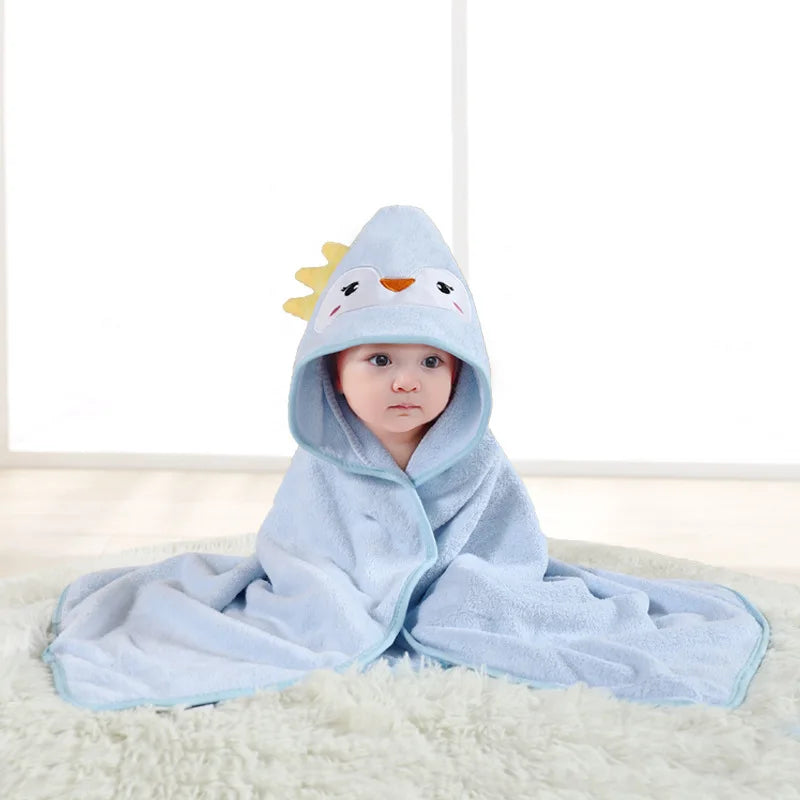 Blankets Swaddle - Cartoon Baby Bathrobe Hooded Towel