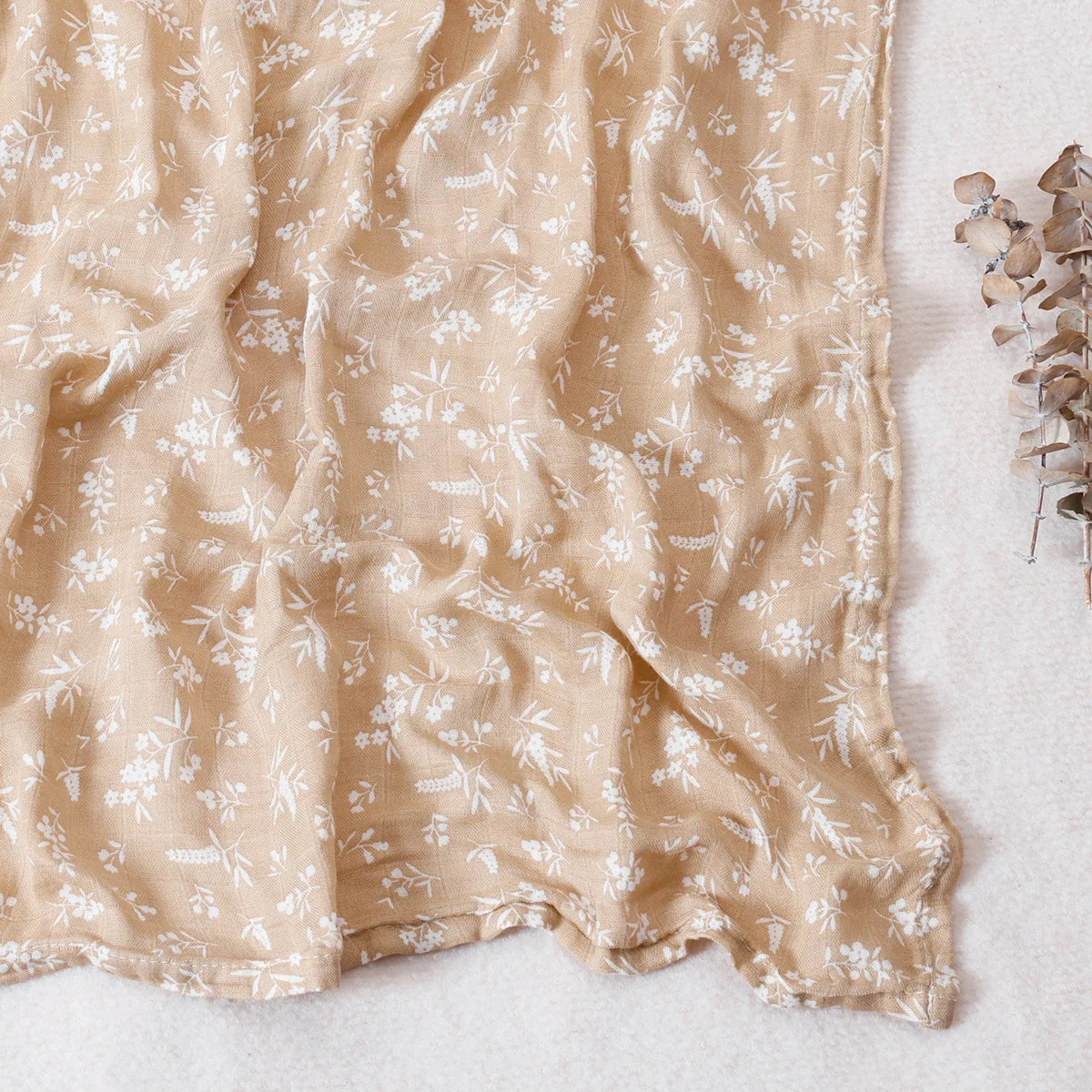 Newborn Swaddle: Bamboo Cotton Baby Blanket 120x120cm Muslin Wrap