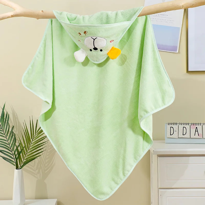 Blankets Swaddle - Cartoon Baby Bathrobe Hooded Towel