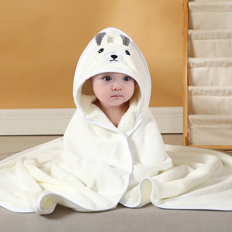 Blankets Swaddle - Cartoon Baby Bathrobe Hooded Towel