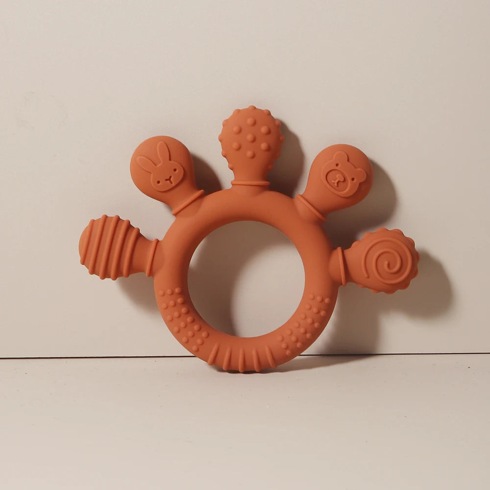 Silicone Teether 2024: Food Grade Teething Ring for Toddlers