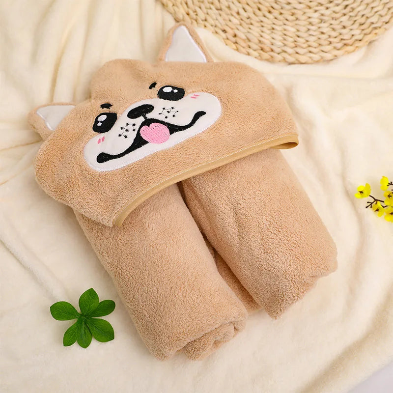 Blankets Swaddle - Cartoon Baby Bathrobe Hooded Towel