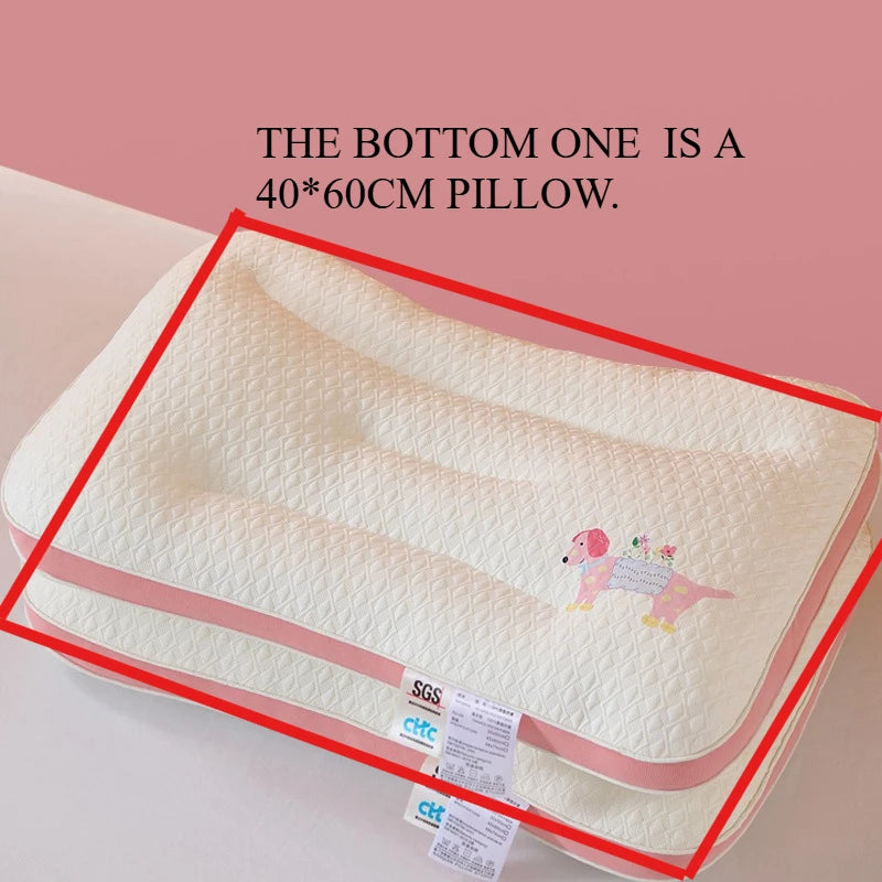 Cartoon kids' cervical pillow core! Single pack, cute pattern, ergonomic neck support, no collapse after long use, perfect