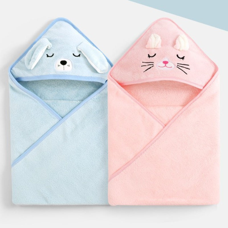 Blankets Swaddle - Cartoon Baby Bathrobe Hooded Towel