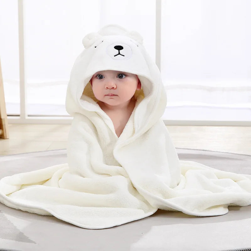 Blankets Swaddle - Cartoon Baby Bathrobe Hooded Towel