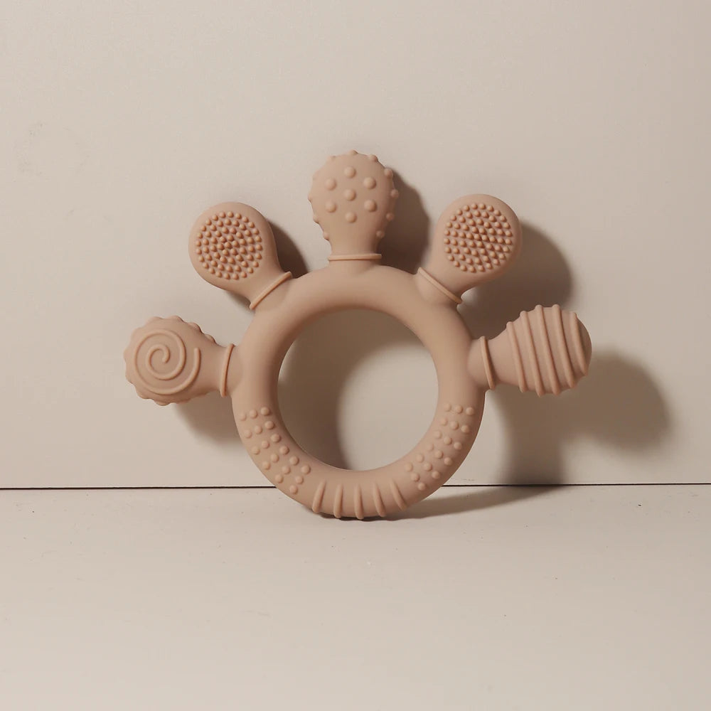 Silicone Teether 2024: Food Grade Teething Ring for Toddlers