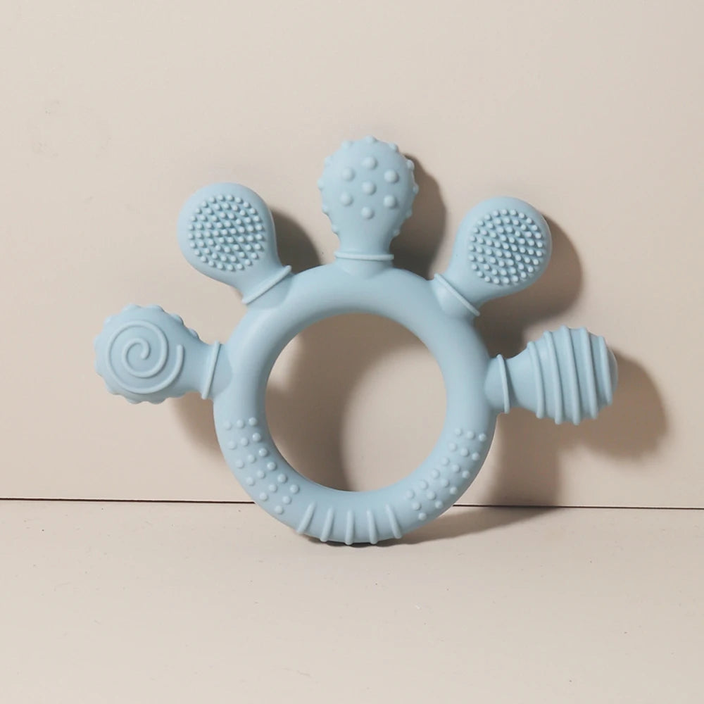 Silicone Teether 2024: Food Grade Teething Ring for Toddlers