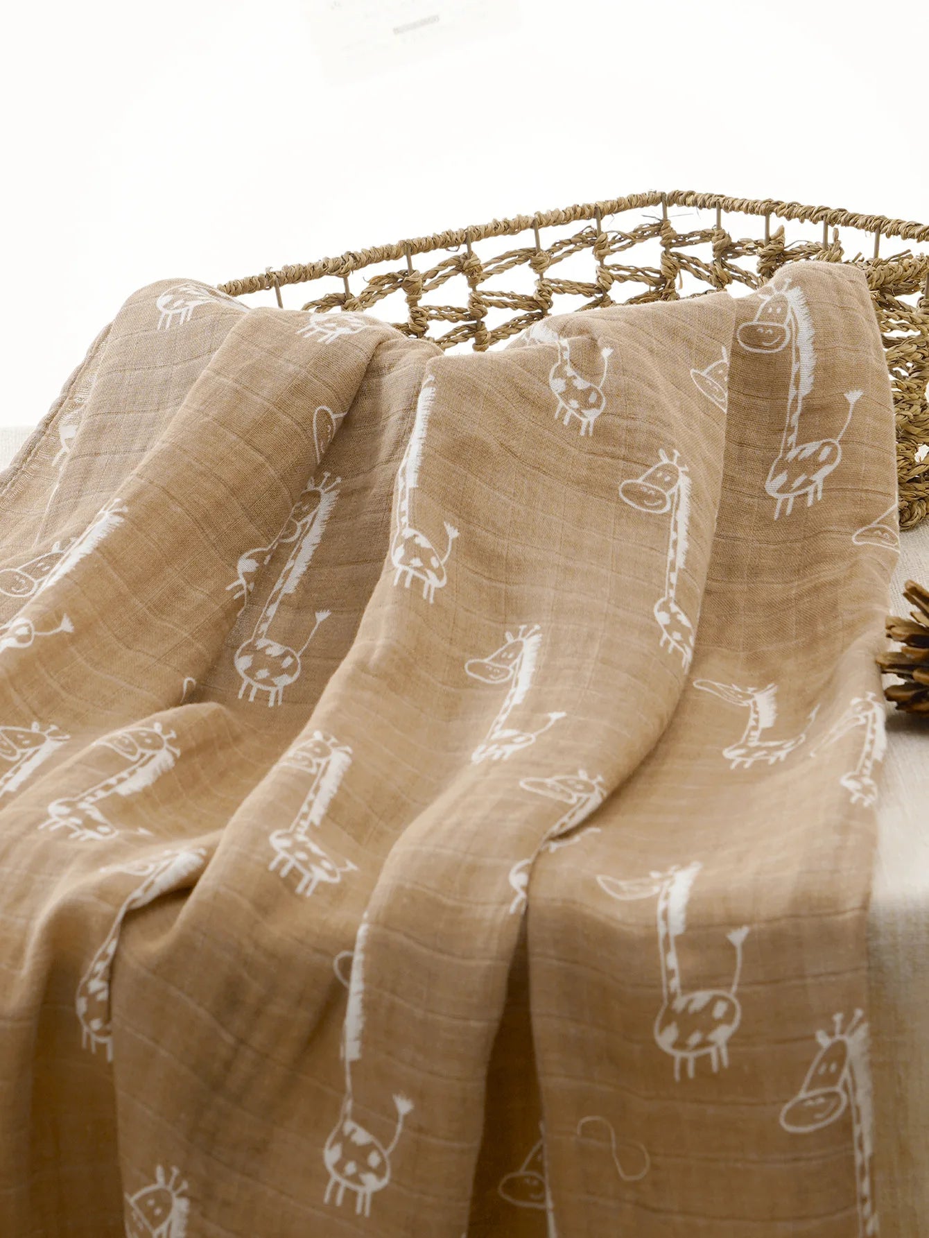 Newborn Swaddle: Bamboo Cotton Baby Blanket 120x120cm Muslin Wrap