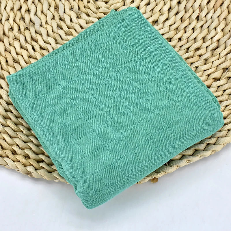 Newborn Swaddle: Bamboo Cotton Baby Blanket 120x120cm Muslin Wrap