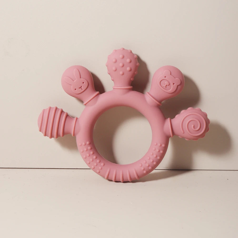 Silicone Teether 2024: Food Grade Teething Ring for Toddlers