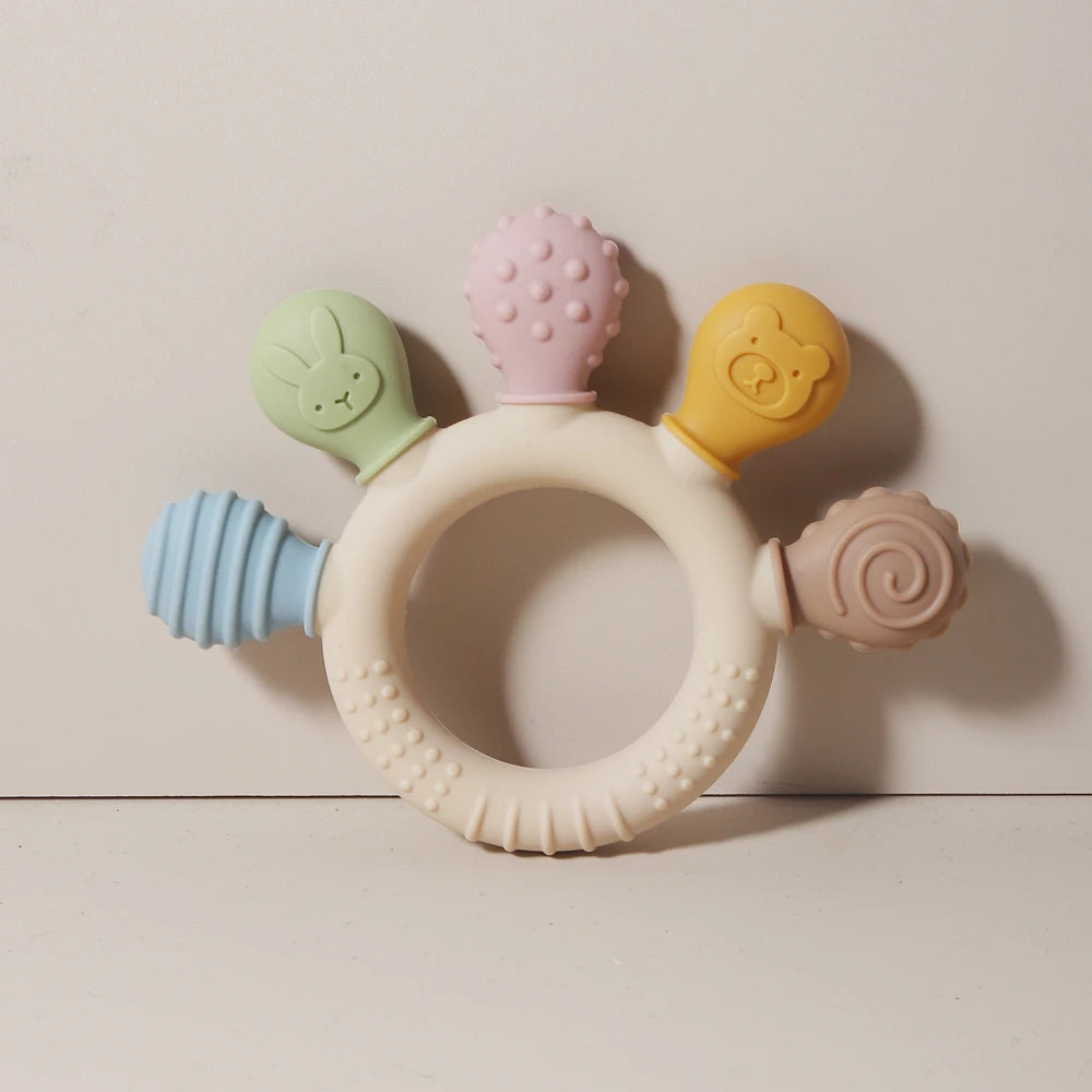 Silicone Teether 2024: Food Grade Teething Ring for Toddlers