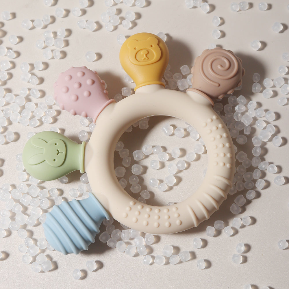 Silicone Teether 2024: Food Grade Teething Ring for Toddlers