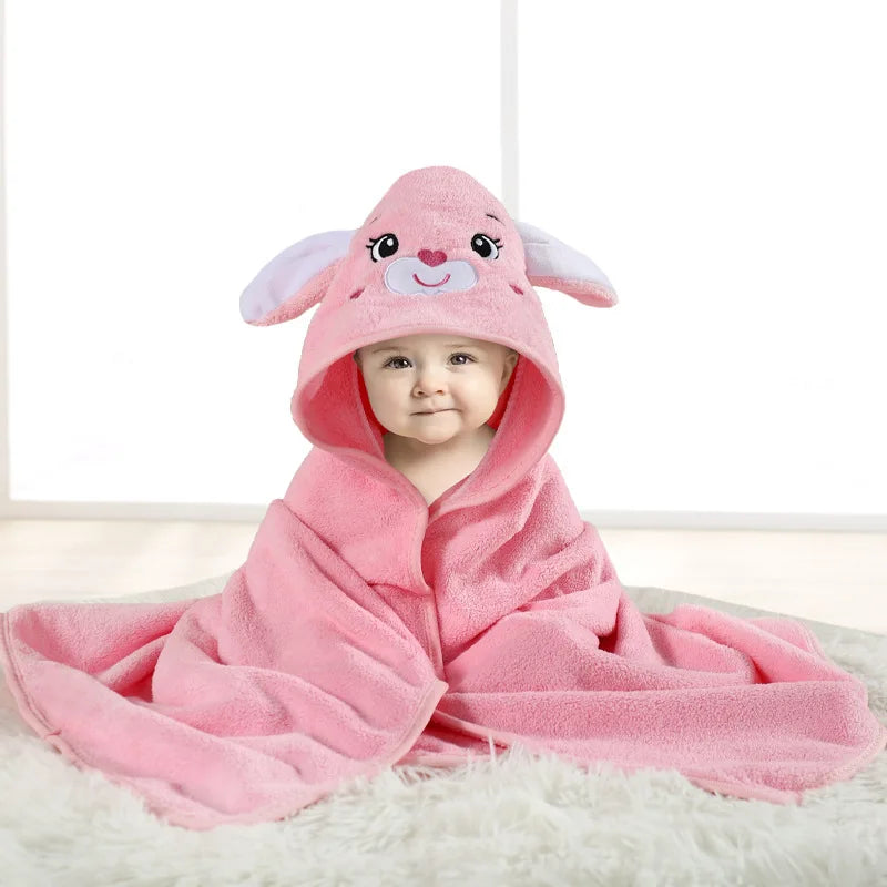 Blankets Swaddle - Cartoon Baby Bathrobe Hooded Towel