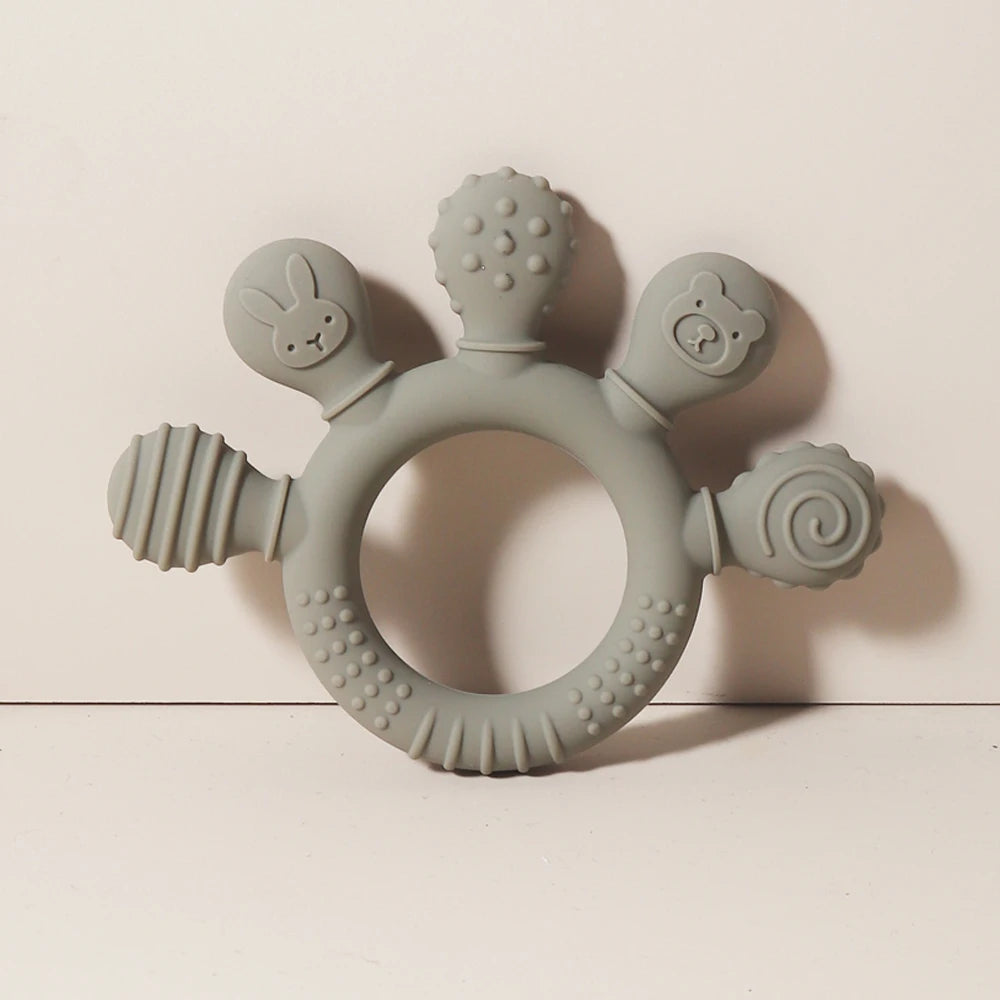 Silicone Teether 2024: Food Grade Teething Ring for Toddlers
