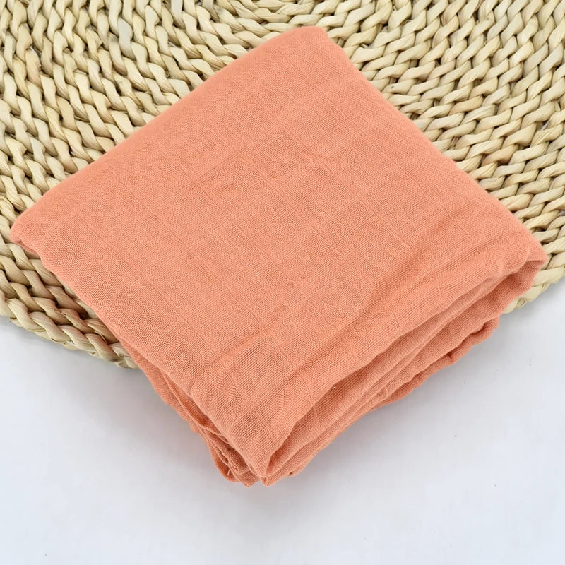 Newborn Swaddle: Bamboo Cotton Baby Blanket 120x120cm Muslin Wrap