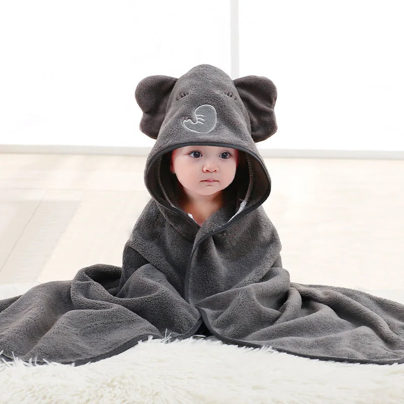 Blankets Swaddle - Cartoon Baby Bathrobe Hooded Towel