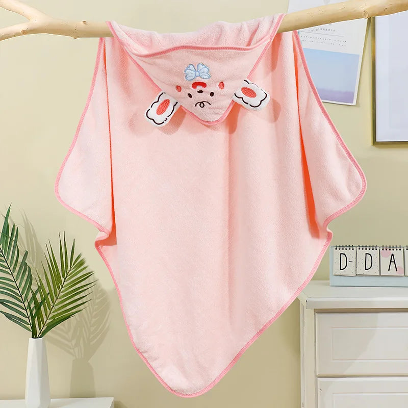 Blankets Swaddle - Cartoon Baby Bathrobe Hooded Towel