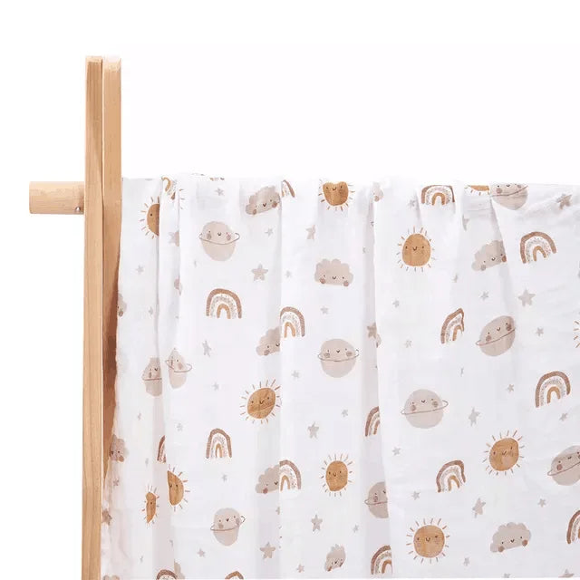 Newborn Swaddle: Bamboo Cotton Baby Blanket 120x120cm Muslin Wrap