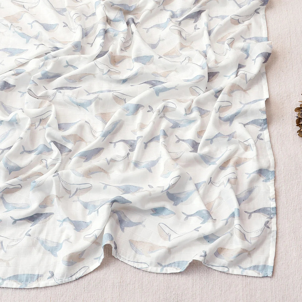 Newborn Swaddle: Bamboo Cotton Baby Blanket 120x120cm Muslin Wrap