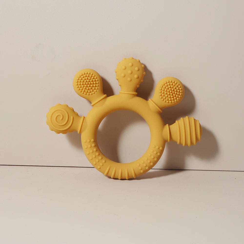 Silicone Teether 2024: Food Grade Teething Ring for Toddlers