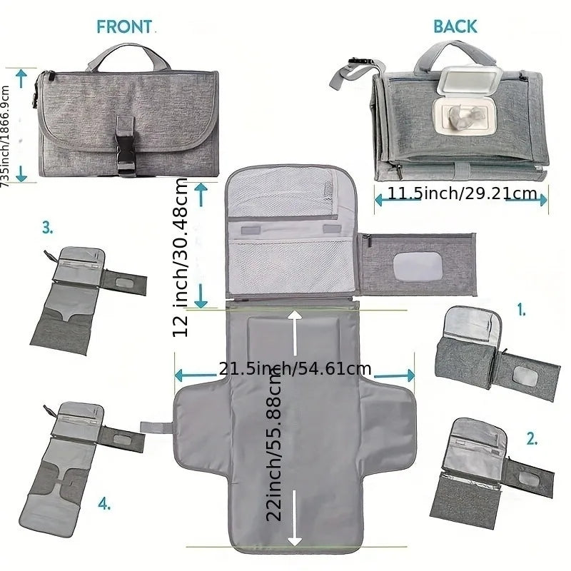Portable Diaper Changing Pad - Waterproof Travel Mat