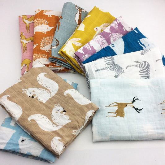 Baby Blankets: Soft Muslin Swaddle Wrap 58x58cm