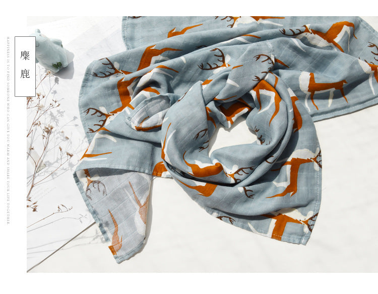 Baby Blankets: Soft Muslin Swaddle Wrap 58x58cm