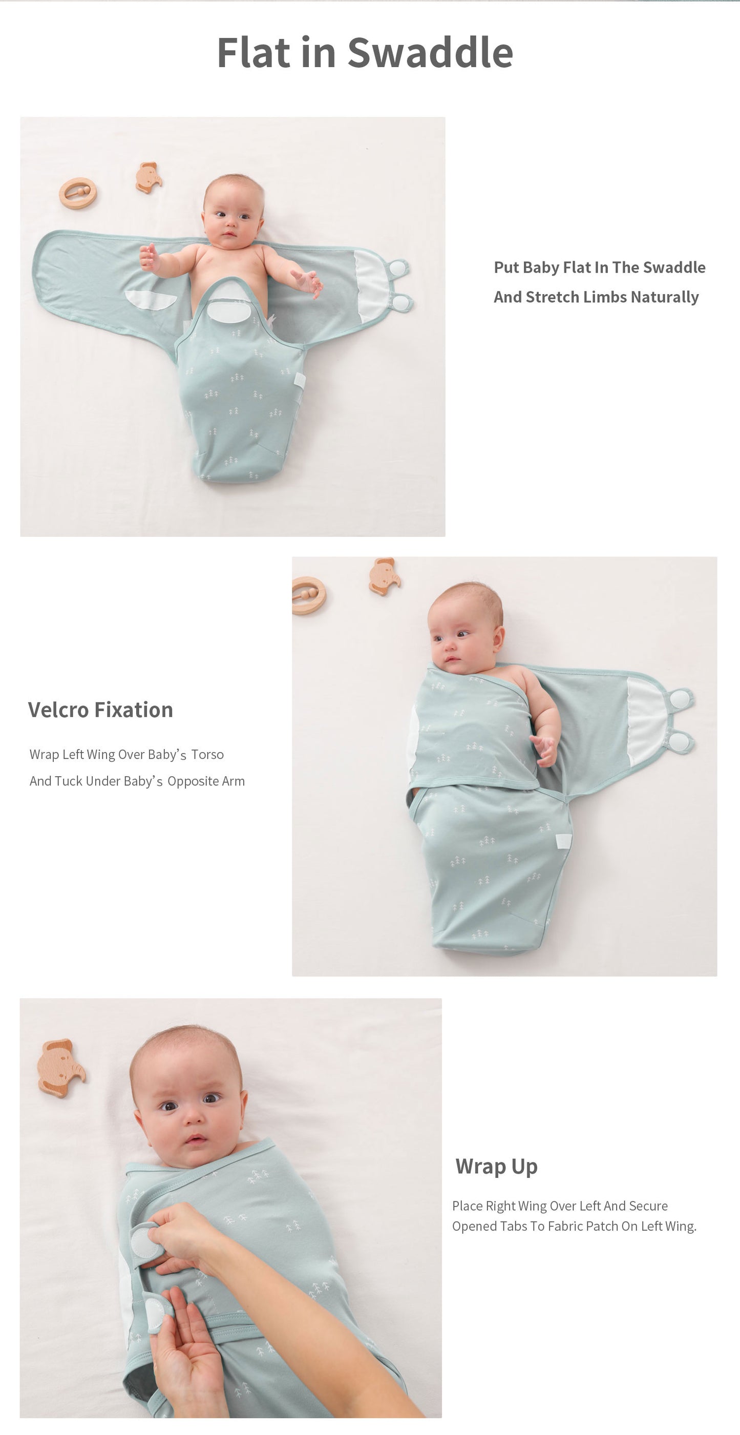 INSULAR Baby Wrap Sleeping Bags 100% Cotton Swaddle 3-Pack