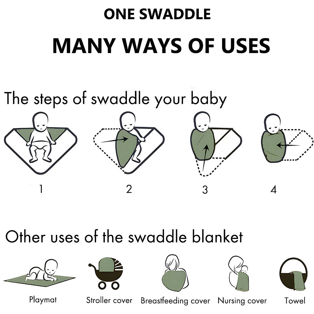 Baby Swaddle Blanket & Hat Set - Soft, Anti-Tremor Design for Newborns