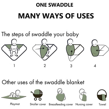 Baby Swaddle Blanket & Hat Set - Soft, Anti-Tremor Design for Newborns