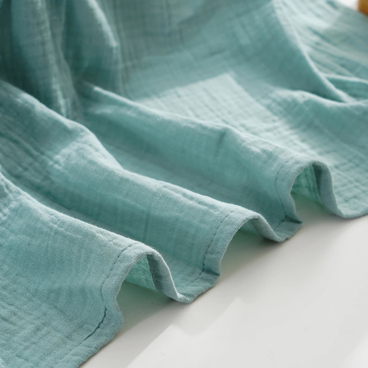 Happyflute 100% Cotton Crepe Muslin Swaddle Blanket Newborn Blanket Hug Quilt Soft Bath Towel Wrap Bedding Babies Stuff Blanket