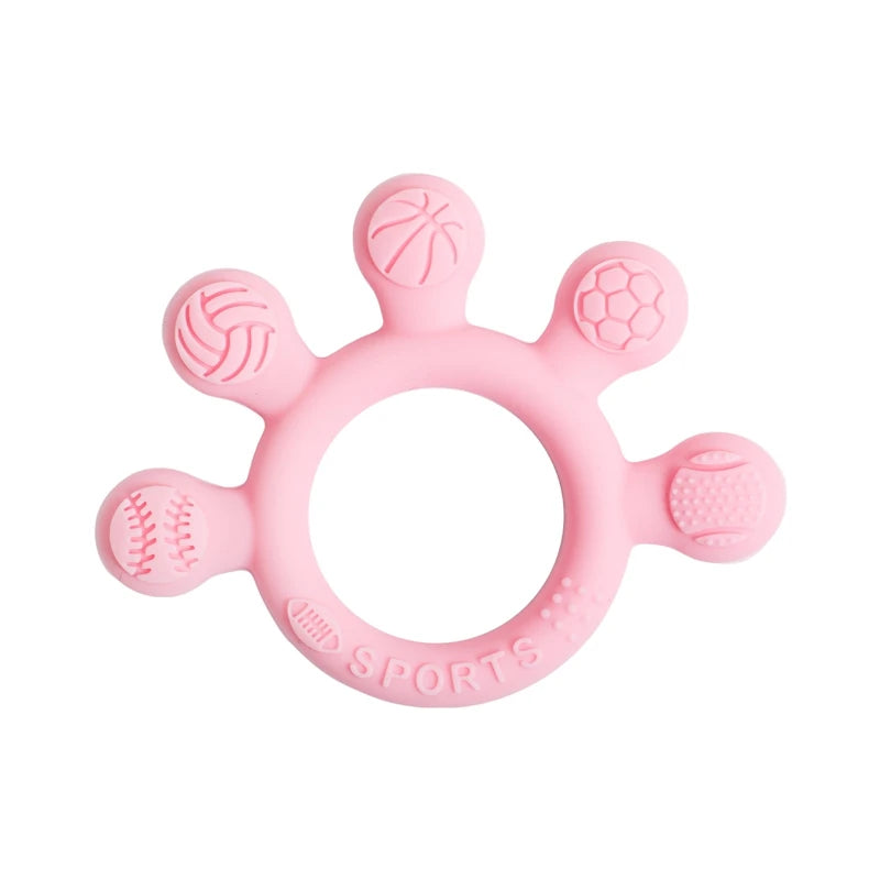 Teether Ring: Silicone Baby Teether - BPA Free Teething Toy 0-12 Months
