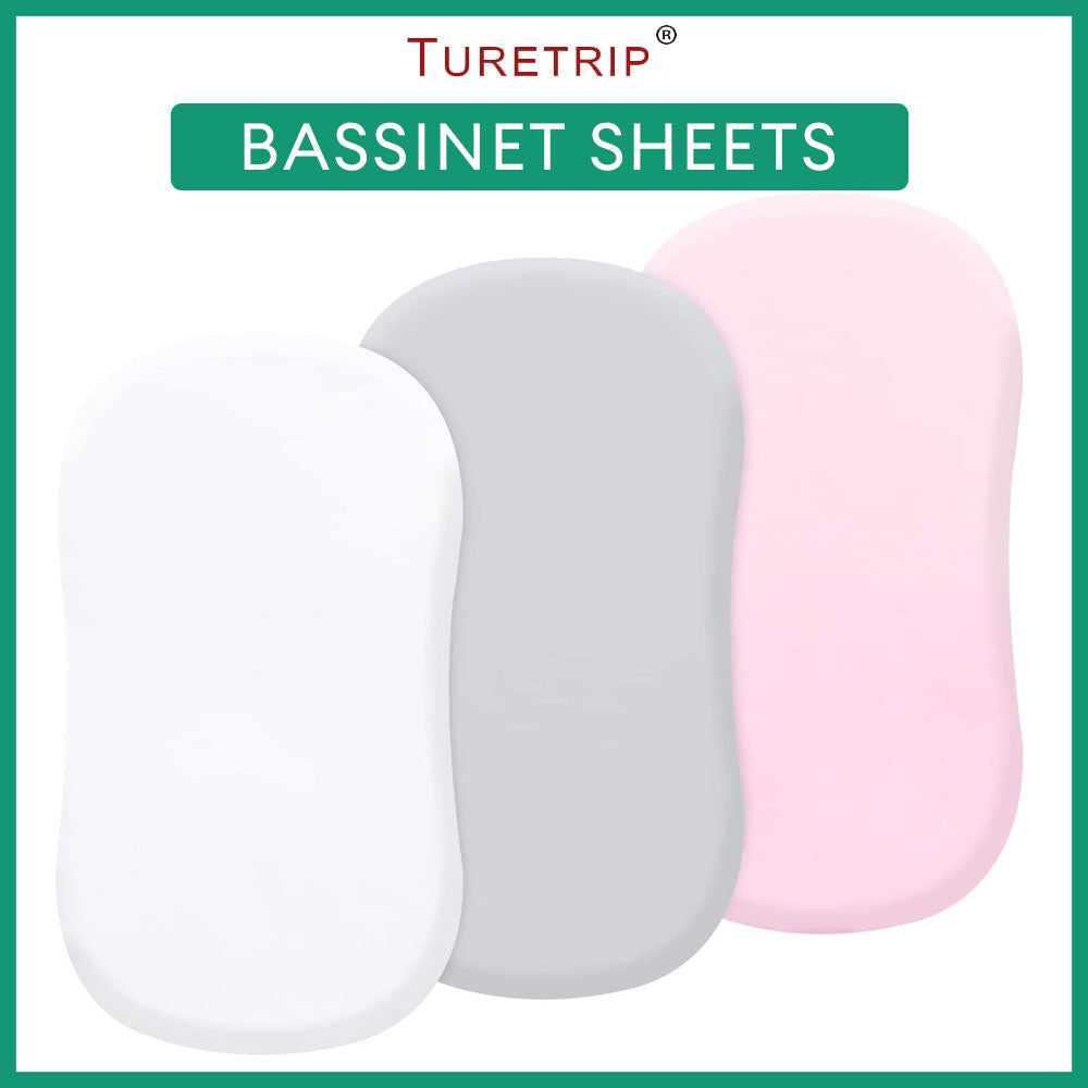 Bassinet Sheets 3 Pack - Soft, Silky, Breathable for Girls