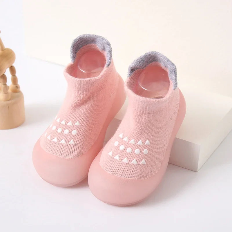 Baby Socks Shoes: Soft Rubber Sole First Walkers