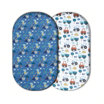 Elinfant 2PCS Changing Pad Cover,Baby Fitted Bassinet Bed Sheet,Fitted Crib Sheet Set,Toddler Bed Sheets Mattresses